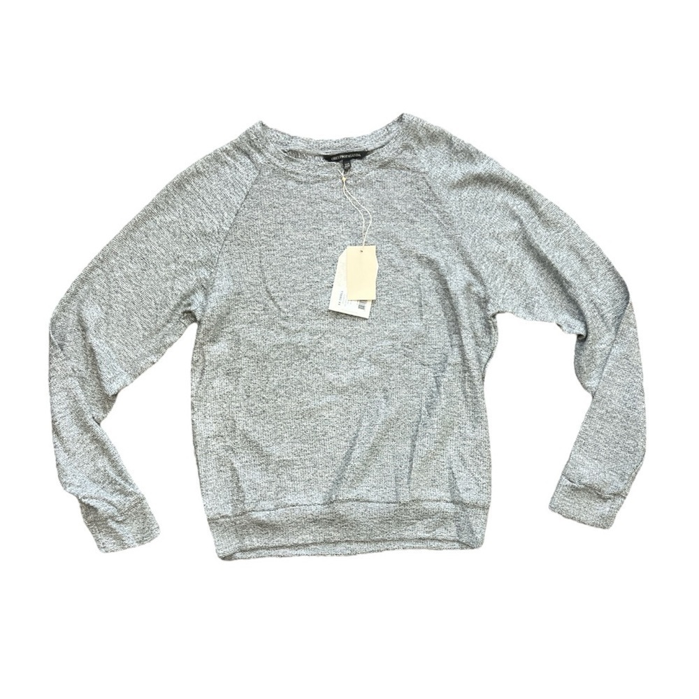 NWT Obey Propaganda Silver Lining Metallic Raglan Pullover Sweater | Silver XXS